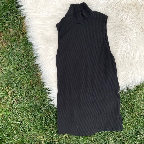 Athleta black ribbed turtleneck sleeveless tank XXS - Picture 1 of 3